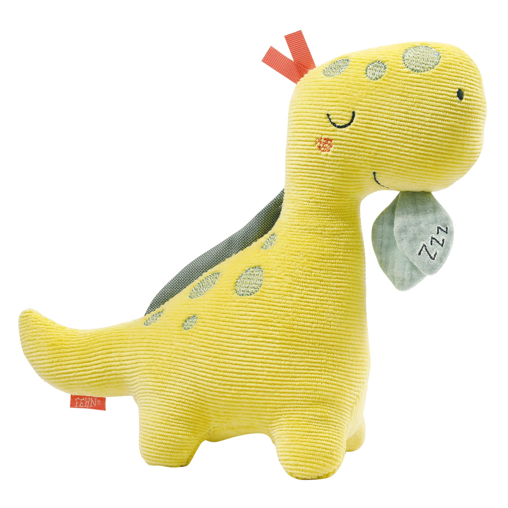 Fehn Night Light Dino - Cuddly Toy with Glow-in-The-Dark Embroidery - Multifunctional Baby Sleep Aid as Bedside Lamp, Nursing Light, Night Lamp & Bed Lamp - for Babies & Children from 0+ Months