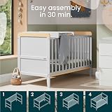 Tutti Bambini Rio 2-in-1 Baby Cot Bed with Cot Top Changer Oak & Dove Grey view 4