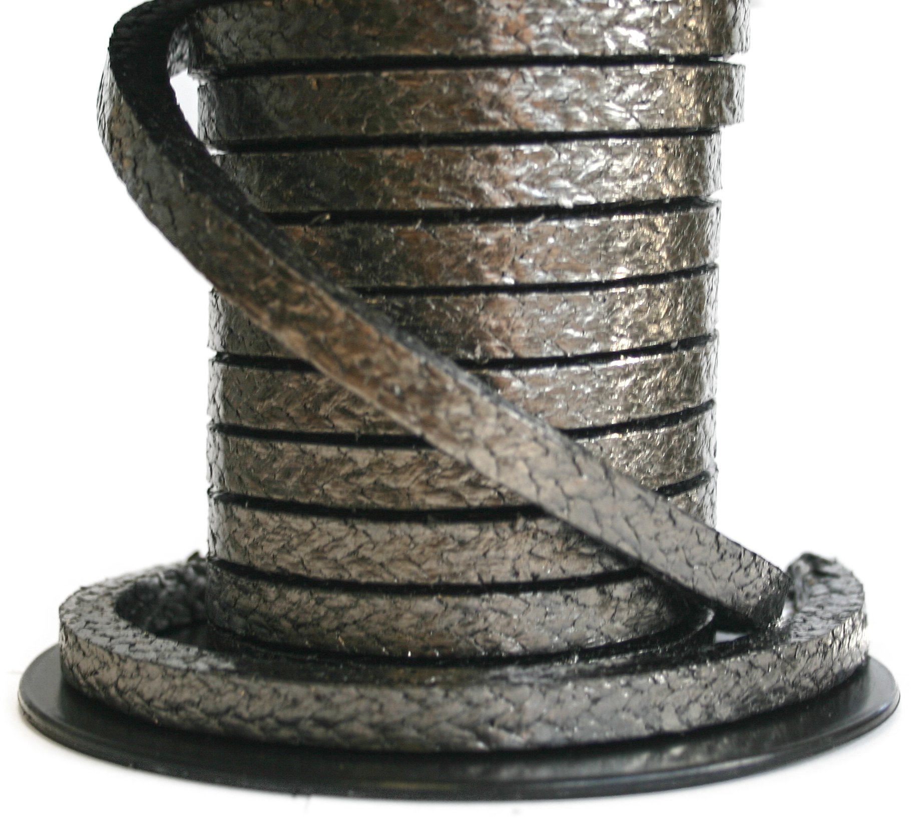 Gland packing rope 8mm (5/16") square glass fibre & graphite braided