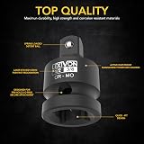 LEXIVON LX-112 Impact Socket Adapter Reducer Set of 4 1/2 to 1/4 view 2