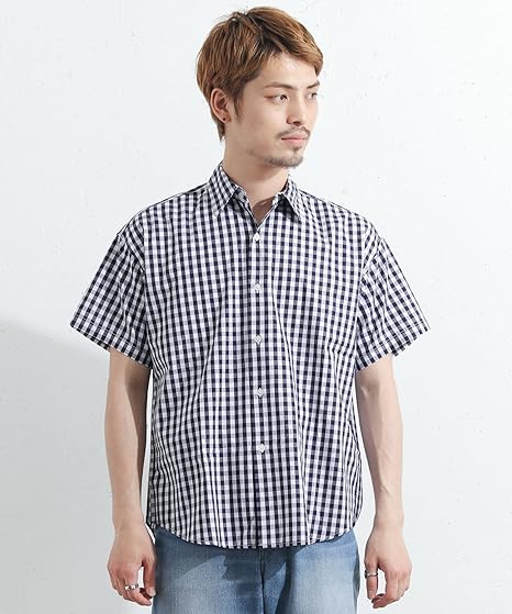 Amazon サニーレーベル ワイシャツ ギンガムチェック半袖シャツ