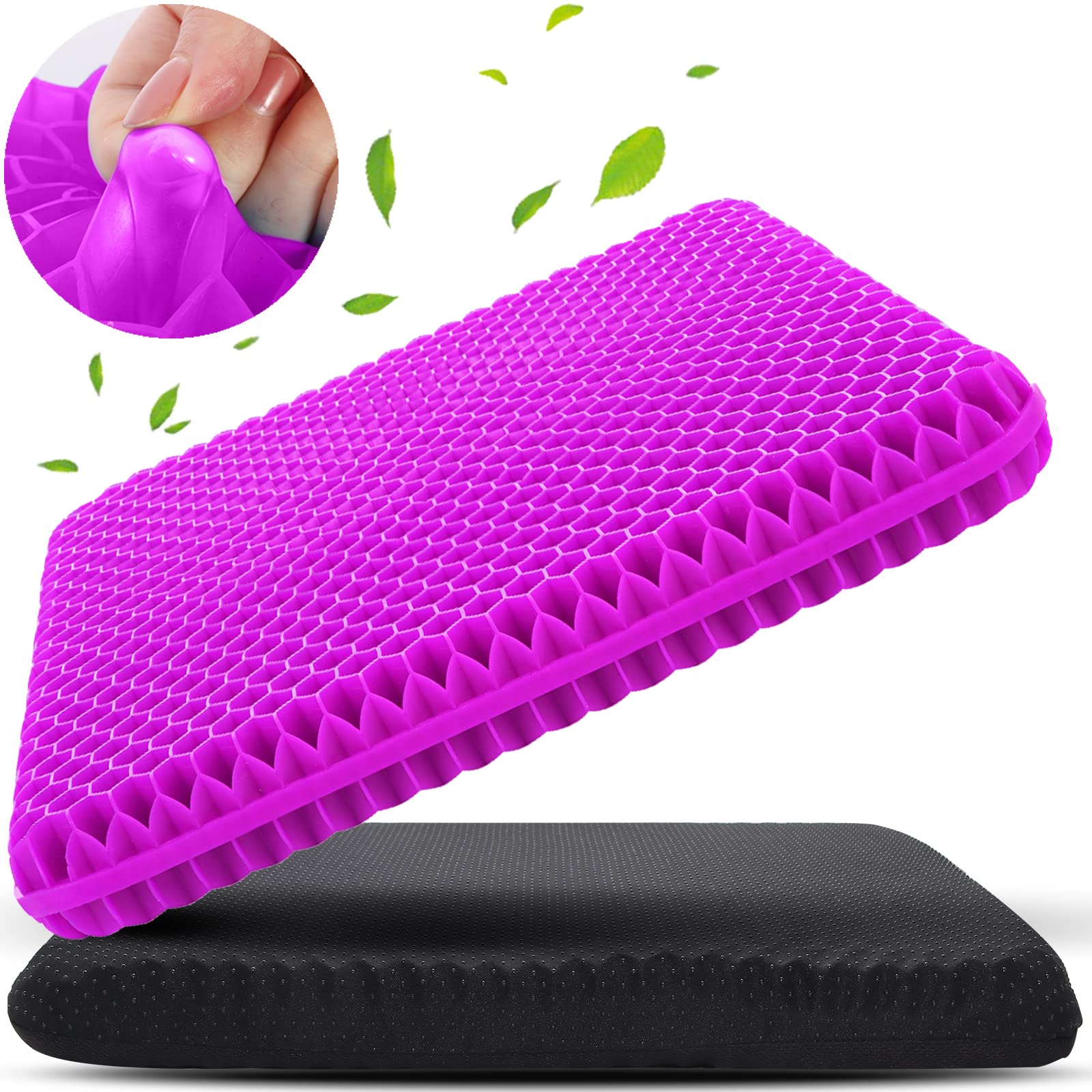 Photo 1 of KYSMOTIC Gel Seat Cushion for Long Sitting (Super Large & Thick), Soft & Breathable, Gel Cushion for Wheelchair, Gel Chair Cushion for Hip Pain, Gel Seat Cushion for Office Chair