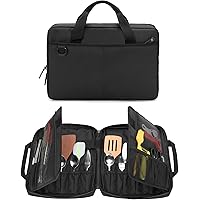 SAMDEW Chef Knife Case with 20+ Slots, Professional Chef Knife Storage Bag with Lockhole, Knife Carrier Holder for Kitchen To