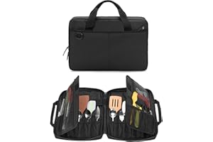 SAMDEW Chef Knife Case with 20+ Slots, Professional Chef Knife Storage Bag with Lockhole, Knife Carrier Holder for Kitchen To