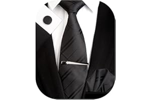 SIILLKEVIN Plaid Men's Tie Silk Necktie and Pocket Square Cufflink Tie Clip Set Checkered