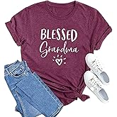 MAIHUN Blessed Grandma Shirt for Women Grandmother Heart Graphic Tees Grandma Gift T-Shirt Tops Green