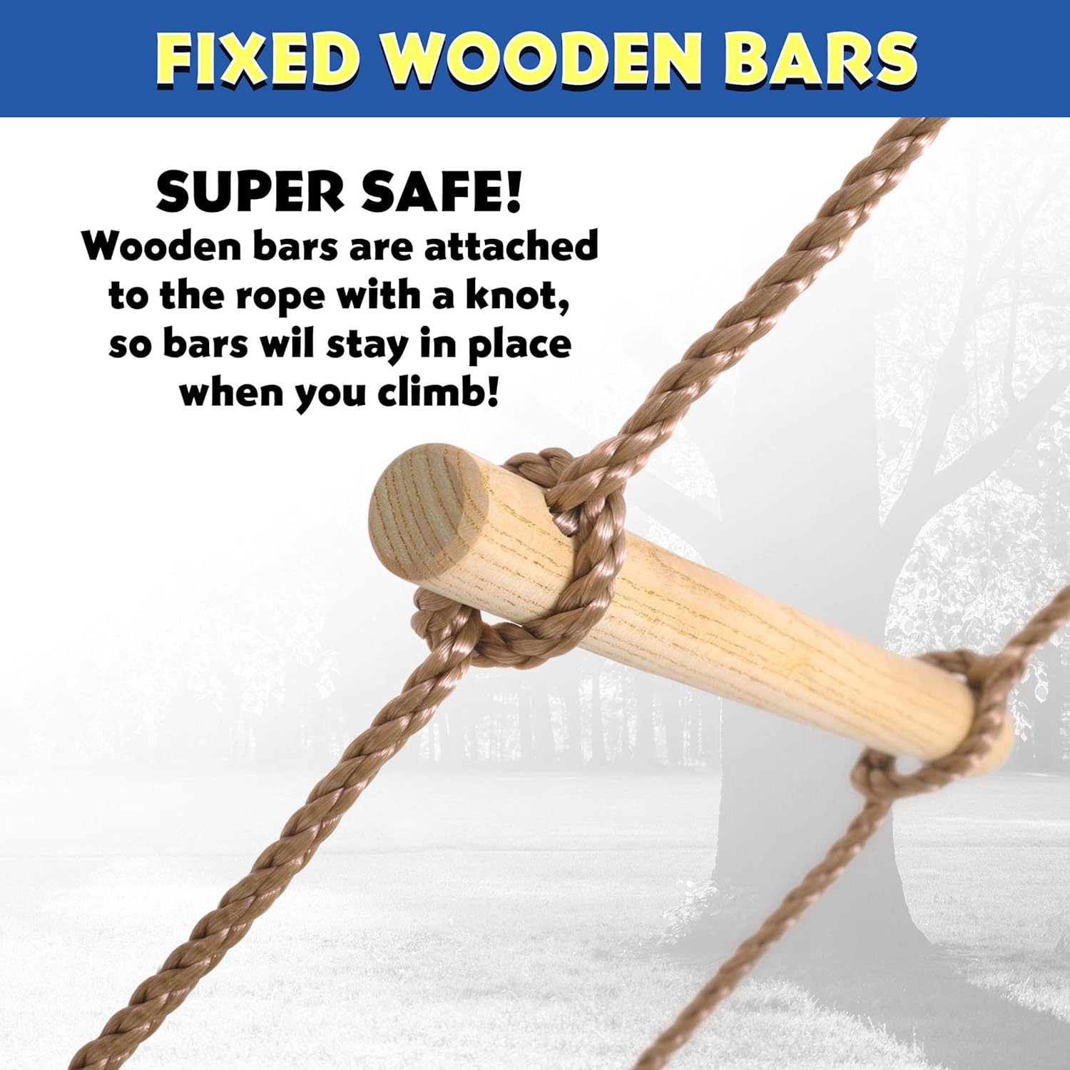 Ninja Warrior Obstacle Course Climbing Rope Ladder Attachment, Outdoor Playground Accessories for Kids, Jungle Gym Monkey Line Training Equipment, Tree House Ladder Playground for Ultimate: Sports & Outdoors
