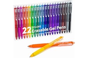 Erasable Gel Pens, 22 Colors Lineon Retractable Erasable Pens Clicker, Fine Point, Make Mistakes Disappear, Assorted Color Inks for Drawing Writing Planner and Crossword Puzzles