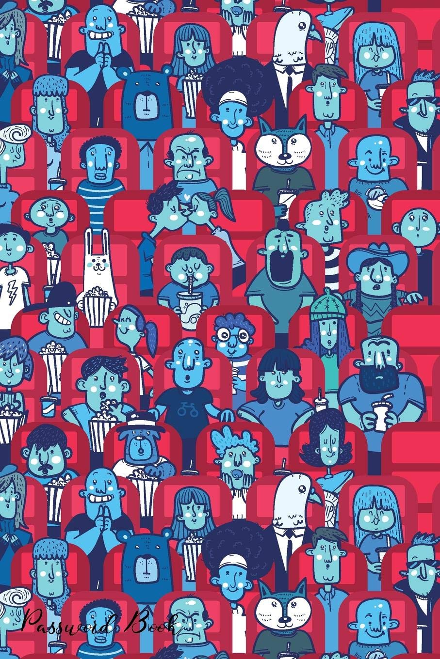 Password Book: Include Alphabetical Index With People Movie Theater Pattern