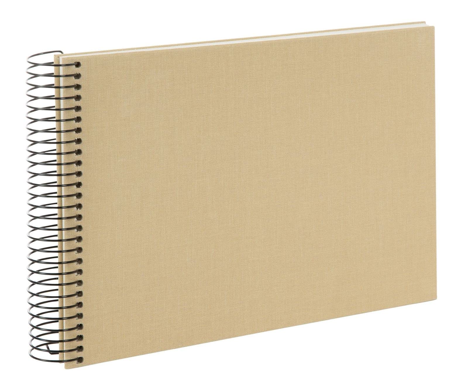 goldbuch Bella Vista 20 506 Spiral Album, Beige, Photo Book 24 x 17 x 2.8 cm, Photo Album 40 White Pages, Photo Book Cover Made of Linen, Photo Album for 40 Photos, Spiral Bound Photo Album — image 1