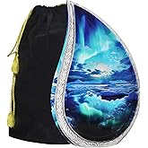 M MEILINXU Large Urn for Ashes for Women, Funeral Cremation Urn for Adult Male, Teardrop Urns for Human Ashes Adult Man & Female, Decorative, Galaxy, Turquoise, Aurora Borealis - Full Size Urns