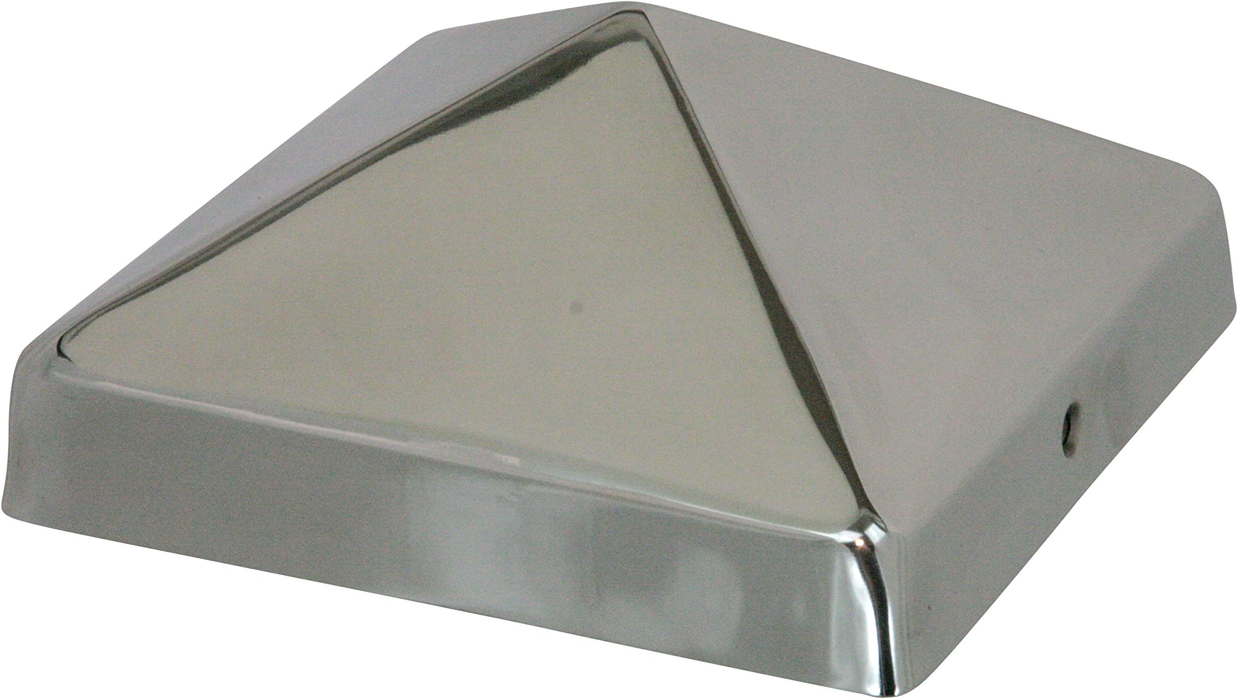 6x6 Stainless Steel Pyramid Post Cap by Captiva - Extended Lip - Stainless Steel - Will Not Rust - (5-1/2" x 5-1/2")