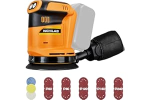 Nichilas Orbit Sander Compatible with DEWALT 20V Battery, 5” electric Sander with Dust Collector for Sanding and Polishing (BATTERY NOT INCLUDE)