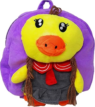 Oytra Purple Fur Soft Bag for Kids 1-3 Years - Chick Plush Bag