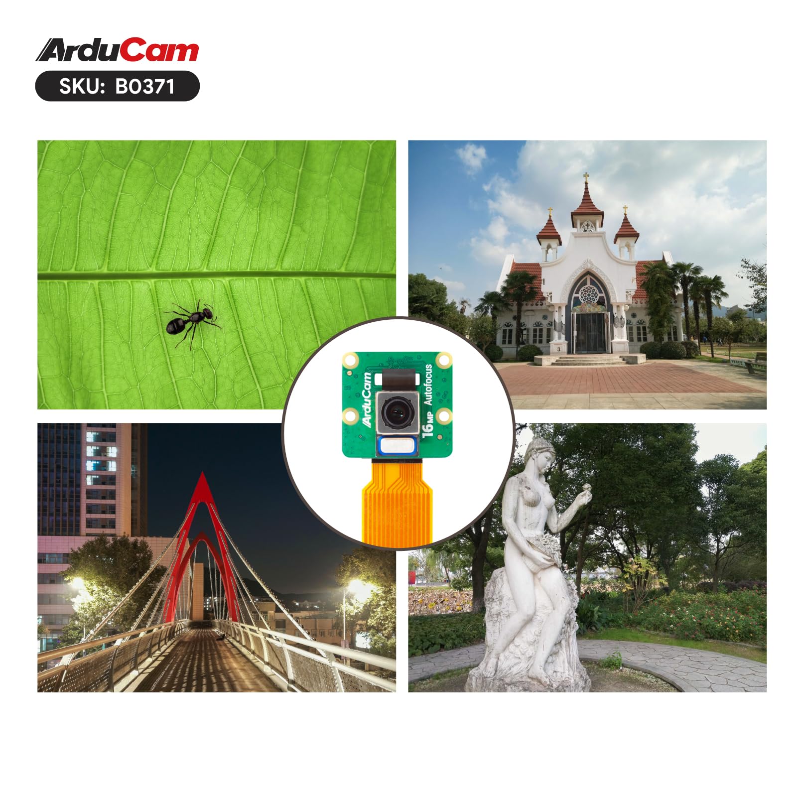 Arducam IMX519 Módulo de cámara de enfoque automático para Raspberry Pi, cámara AF Pi de 16MP compatible con Raspberry Pi 5/4B/3B+, cero 2 W Arducam IMX519 Módulo de cámara de enfoque automático para Raspberry Pi, cámara AF Pi de 16MP compatible con Raspberry Pi 5/4B/3B+, cero 2 W