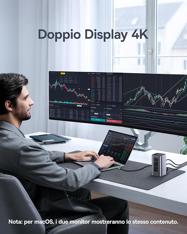 Nomos Air 12 in 1 Docking Station 2 Monitor per Windows