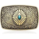 LYTOPTOP Antique Turquoise Belt Buckles for Men Women│Western Texas Cowboy Cowgirls Christmas Halloween Belt Buckle