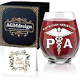 AGMDESIGN Funny Two Sided Good Day Bad Day Don't Even Ask PA Physician Assistant Wine Glass, Gift for Doctor, Medicine, Assistant, Physician, Nurse, Students, Graduation Gifts for Men Women