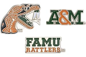 Desert Cactus Florida A&M University Lapel Pins 3 Pack FAMU Rattlers Logo Enamel Made of Metal (Pin Set)