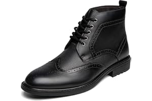 ARKBIRD Men's Wingtip Oxford Dress Boots - Fashion Casual Mid Top Chukka Ankle Boot Business Work Shoes for Men