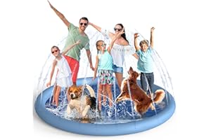 Thecvia 87" Splash Pad for Kids, 1 2 3 4 5 6 7 8 Toddler Toys, Inflatable Summer Outdoor Water Toys for Baby, Outside Backyard Water Play Mat, Baby Boys Girls Gifts