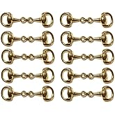 W Wellshine 10PCS Medium Equestrian Snaffle Bit Horse Bit Buckle Plated Snaffle Bit Create Exquisite Equestrian Jewelry, DIY Crafts, Loafer Shoes, Jewelry Making,Decorative Buckles
