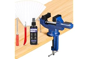 BVHAB Golf Club Grip Regripping Kit – Portable Swivel Vise Clamp, 3.5 oz Solvent, Hook Knife, 15 Grip Tapes & Rubber Sleeve – Golf Grip Replacement & Removal Tool for Home & Club Repair