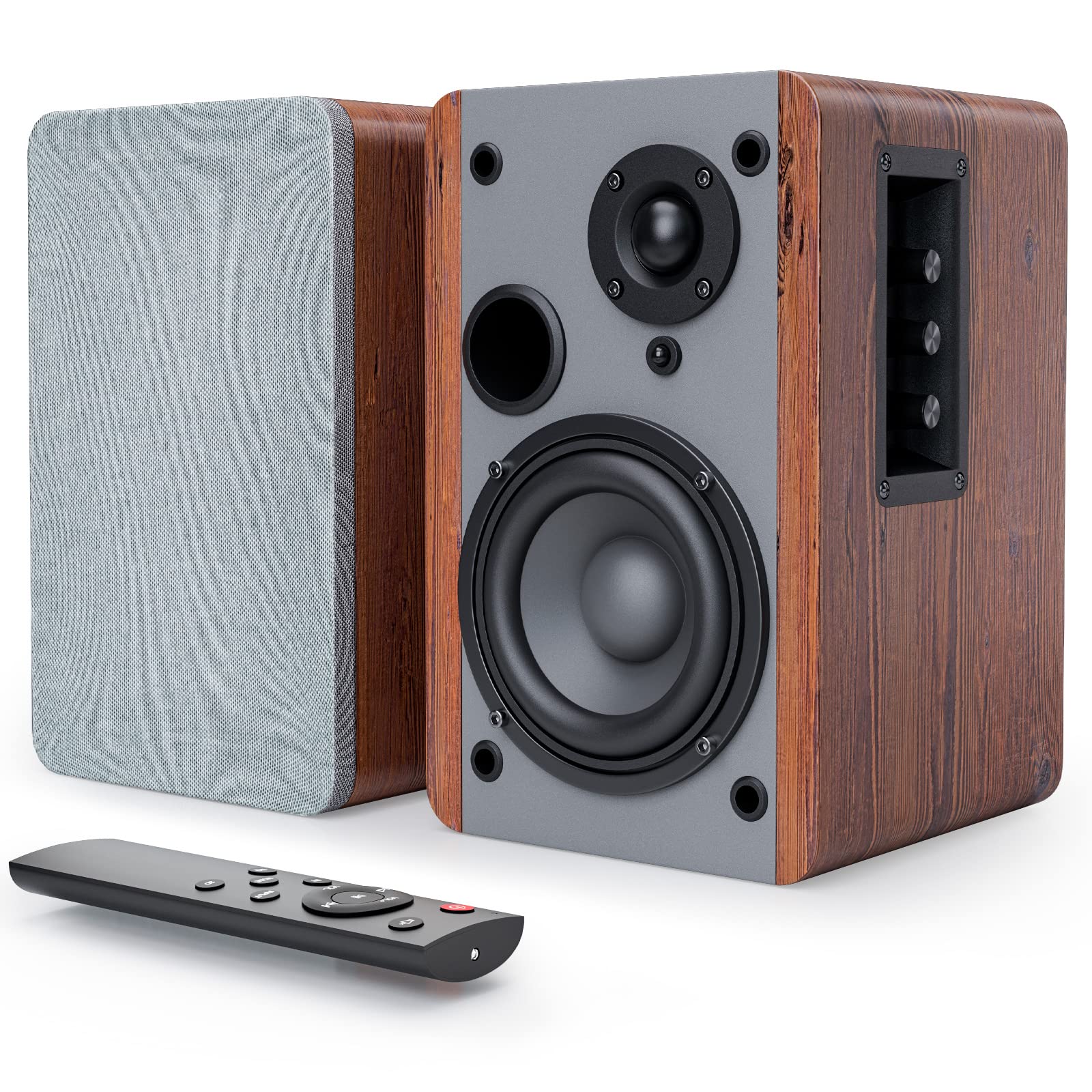 Photo 1 of Smalody Powered Bookshelf Speakers (Pair), 2.0 Stereo Wood Active Speakers - 60 Watts RMS Near Field Speaker with Bluetooth, Wood Enclosure Premium Surround Sound Home Theater