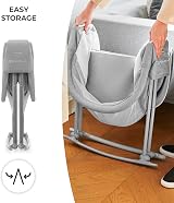 Kinderkraft LOVI 3 in 1 Baby Crib Travel Cot Rocker Adjustable Canopy Gray view 4