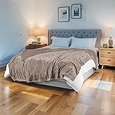 ONDAN Electric Heated Blanket 62"x84" Twin Size Flannel Heated Blanket, Cozy & Warm for All Night, 4 Heat Settings & 10 Hours Auto Off, Machine Washable, Linen