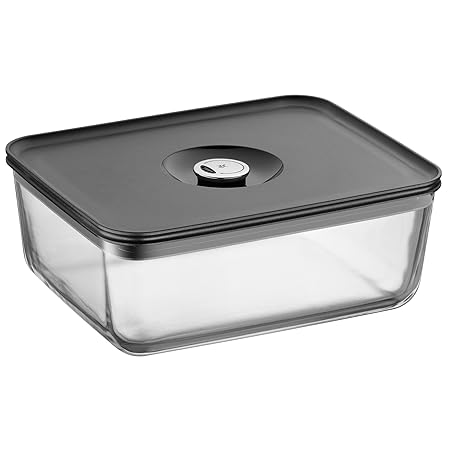 WMF Depot Fresh Vorratsdose 26 x 21 cm rechteckig, Glas, Vorratsglas, luftdichter Aroma-Deckel, Frische-Ventil, Frischhaltedo