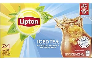 Lipton Gallon-Sized Iced Tea Bags Picked At The Peak of Freshness Unsweetened Can Help Support a Healthy Heart 24 oz 24 Count