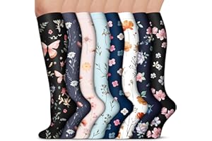 8 Pairs Compression Socks - Compression Socks Women & Men Circulation - Best for Medical, Running, Athletic, Flight, Travel