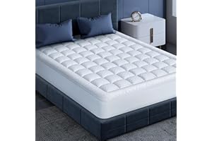 Novted Memory Foam Mattress Topper King for Pressure Relief, Strong-Support & Ultra-Thick Mattress Pad, Breathable Soft Microfiber Protector, Noiseless Bed Cover Vinyl Free, 8-21'' Deep Pocket
