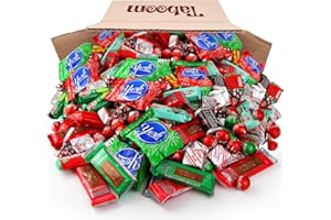 TABOOM Christmas Candy - 5 LB Bulk Holiday Chocolate Candy Mix - Hershey's Kisses, Hershey's Miniatures, Kit Kat Mini, Rolo, And more, Special Holiday Colors - 5 Pound Box