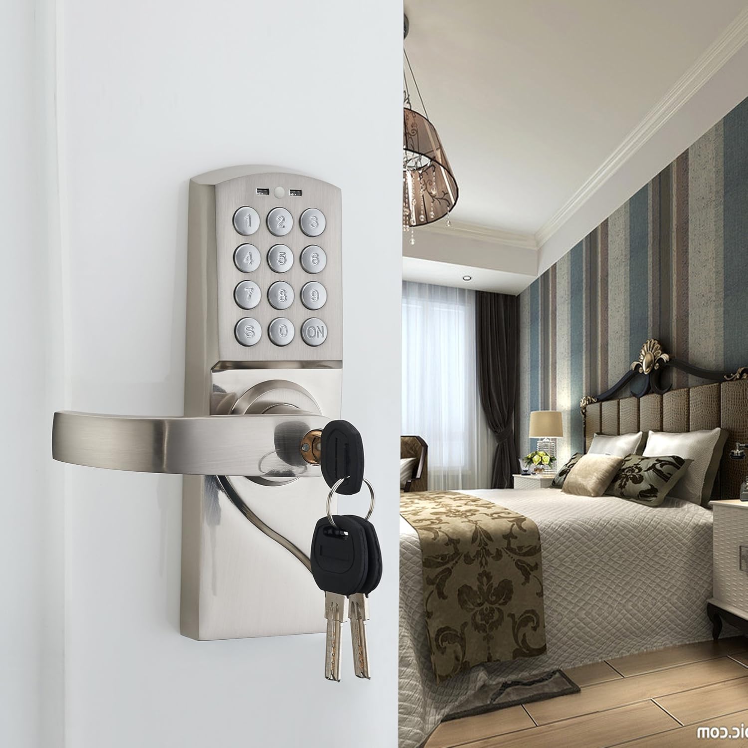 Haifuan Left Hand Digital Keypad Door Lock With Backup Keys