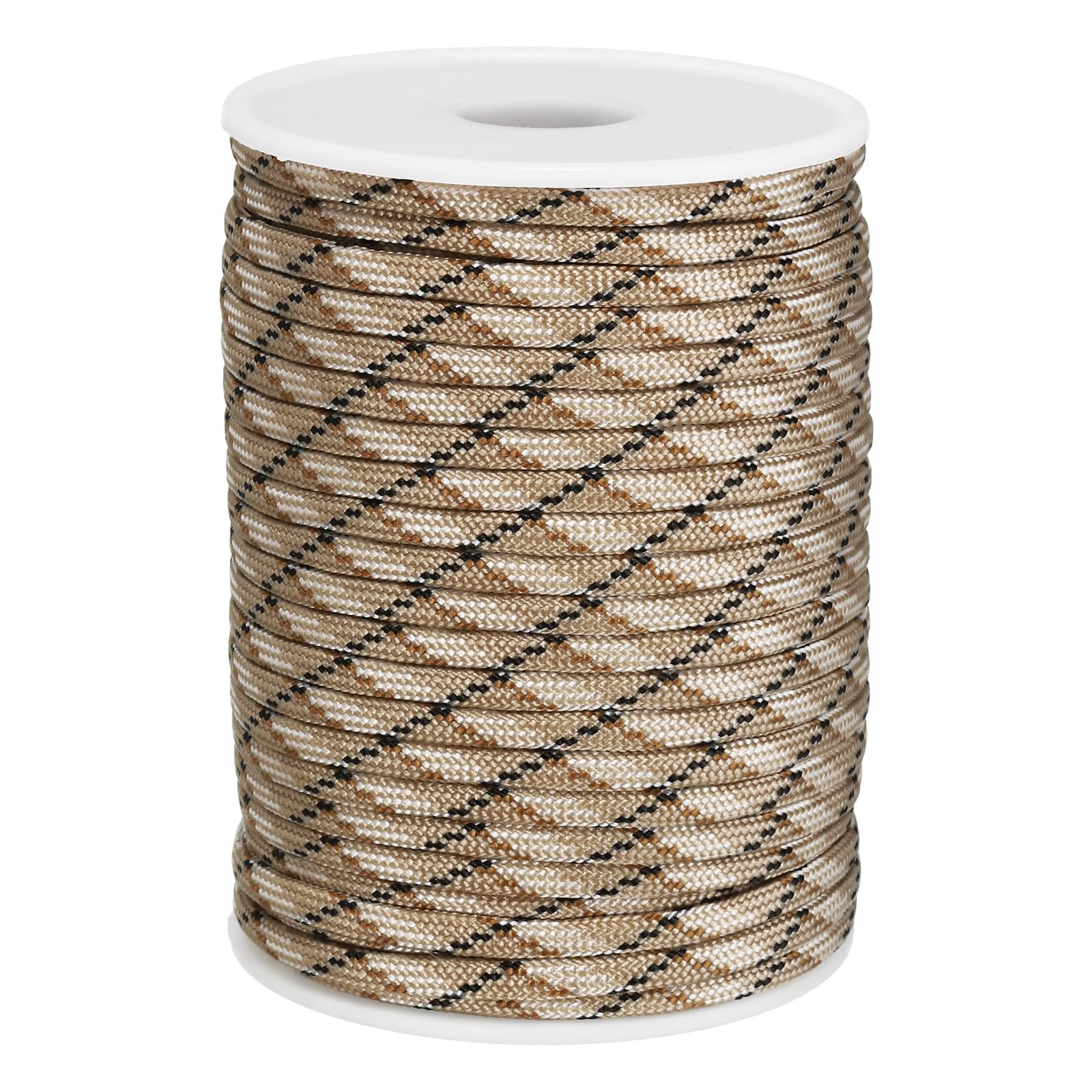 PATIKIL 100 Feet Paracord Rope 550lb, 7 Strand Parachute Cord 4mm Paracord Lanyard Spool Cord for Survival Bracelet Tent Camping, Hiking, DIY Projects, Desert Camo