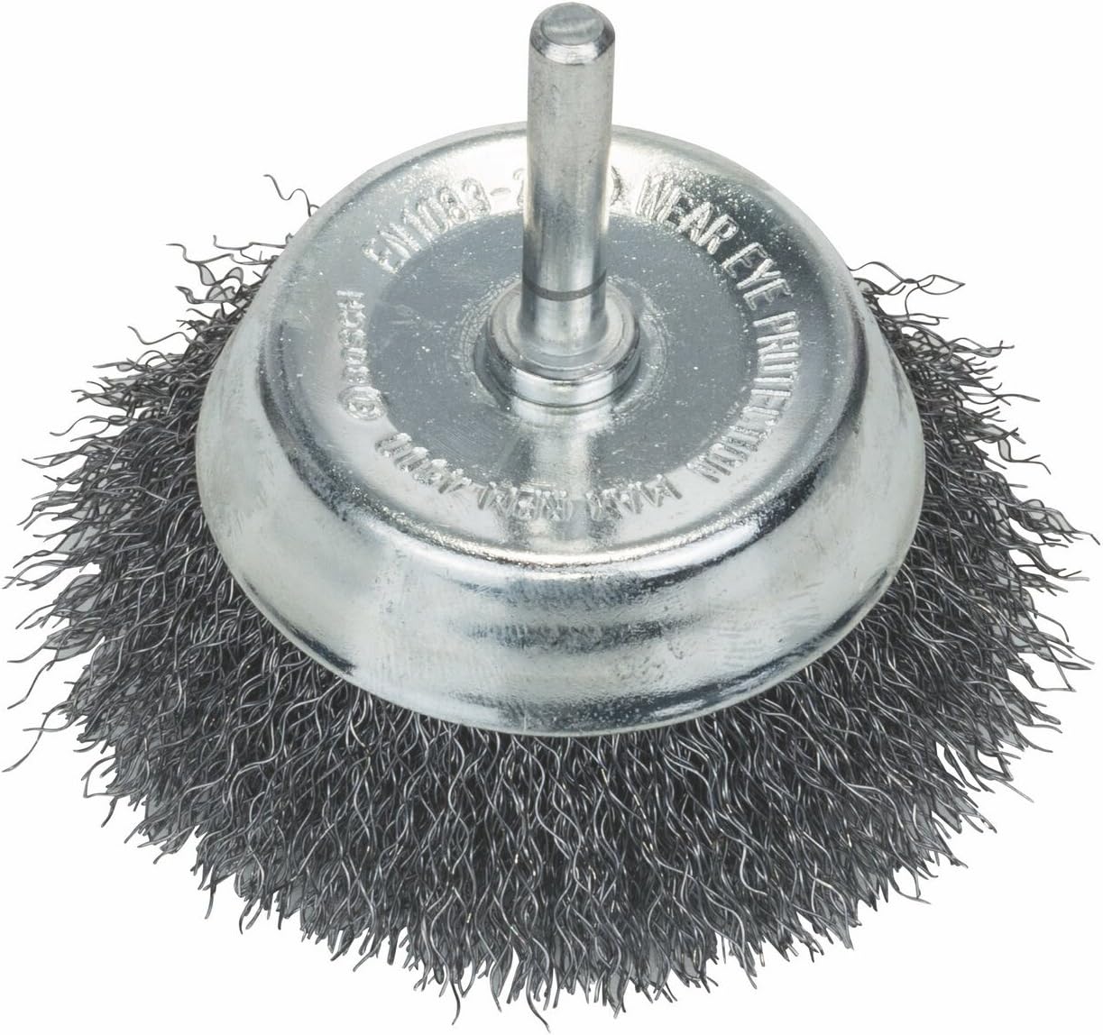 Bosch 1x PRO Steel Longlife Cup Brush, Crimped Wire for 6 mm Cylindrical Shank and Drill (diameter 70 mm