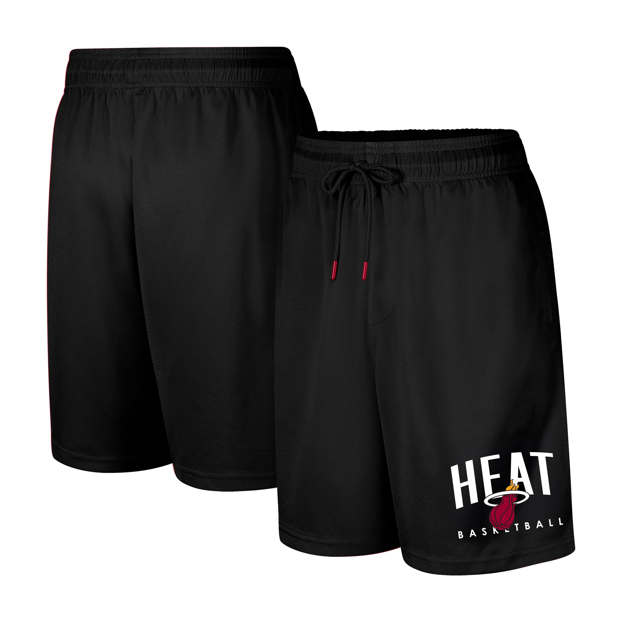 Ultra Game NBA Official Men’s Teamster Basketball Shorts, Miami Heat, Black, Medium Image