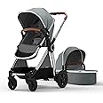 Mompush Ultimate2 Baby Stroller for Toddler with Removable Bassinet & Reversible Seat, Smooth Glide Bassinet Stroller, Full-Size for Comfortable Outings with Baby