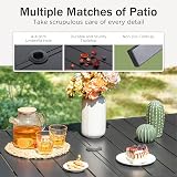 PHI VILLA Garden Table 150x90cm for 6 Outdoor Rust Proof Steel Frame Black view 5