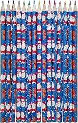 YLAB 15 Christmas Colouring Pencils Kids Stocking Filler Santa Snowman Reindeer view 2