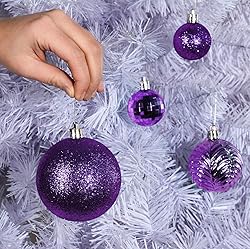 Prextex Christmas Tree Ornaments - Purple Christmas