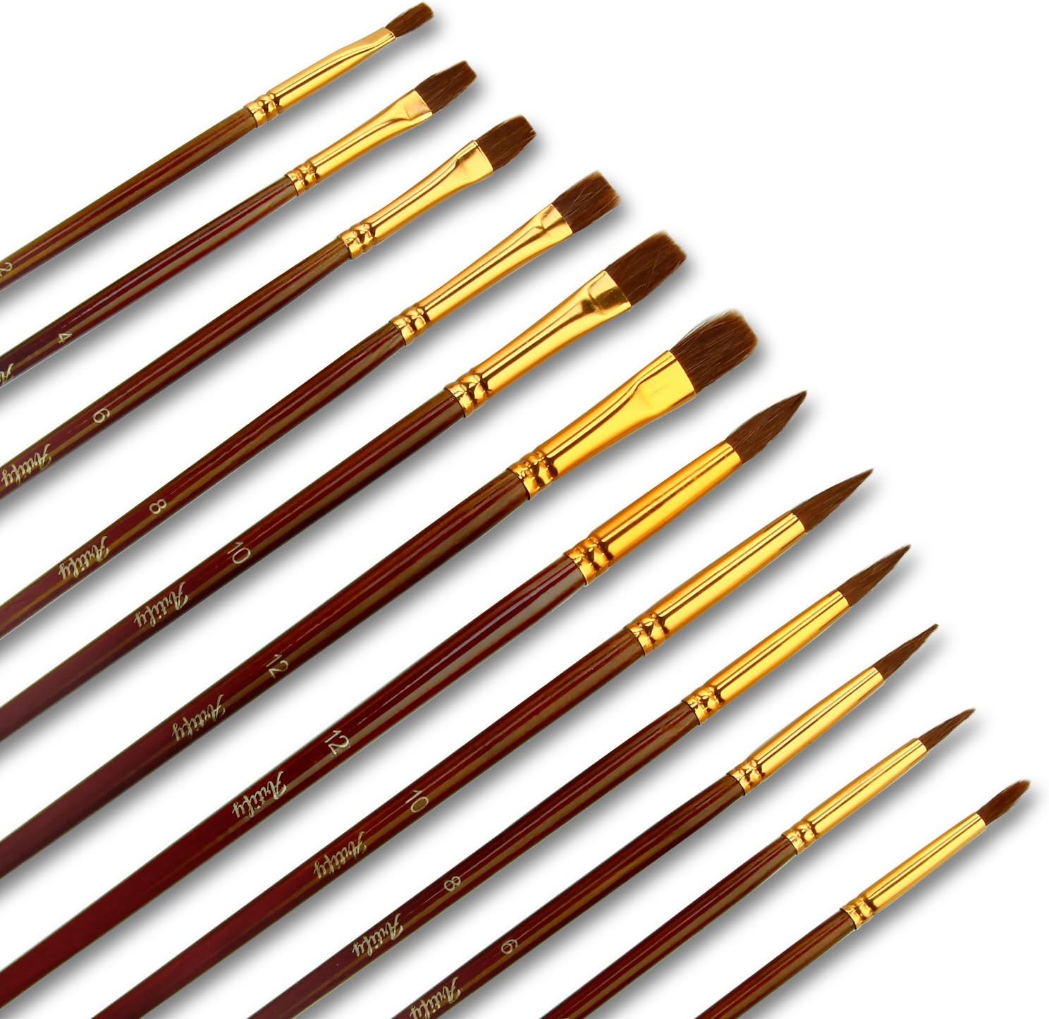 ARTIFY 38 Pcs Paint Brushes Art Set for Acrylic Oil Watercolor Gouache a Kit of Hog Pony and Nylon Hairs |Including Two Large Size Nylon Brushes and a Carrying Pouch: Arts, Crafts & Sewing