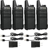 Retevis RT22 Two Way Radio Long Range Rechargeable,Portable 2 Way Radio, USB-C Charging, Handsfree Walkie Talkies for Adults Cruise Hiking Camping(4 Pack)