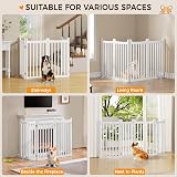 Yaheetech Wooden Dog Gate Indoor 4 Panels 202 cm L 91 cm H White view 4