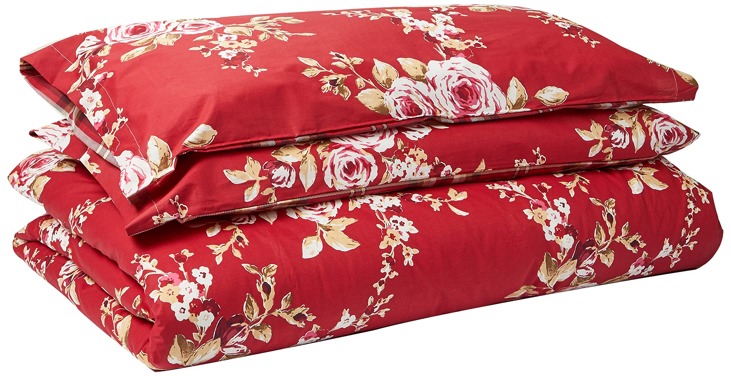 Catherine Lansfield Canterbury Check Duvet Cover Set Modern 240x260x1 cm red