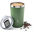 Ideus 20 oz Tumbler, Travel Coffee Mug with Splash Proof Sliding Lid, Double Wall Stainless Steel Vacuum Insulated Coffee Mug for Home and Office, Keep Beverages Hot or Cold, Avocado Green