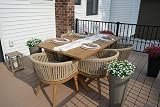 PURPLE LEAF 7 Pieces Outdoor Dining Set with Patio Aluminium Dining Table and Wicker Chairs Modern Furniture Cushions Sets for Backyard Indoor Decor Kitchen Teak