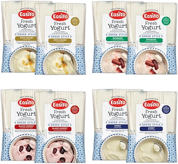 EasiYo Yogurt 8 Sachet Pack Greek Style Mixed Pack 2 x Greek Style